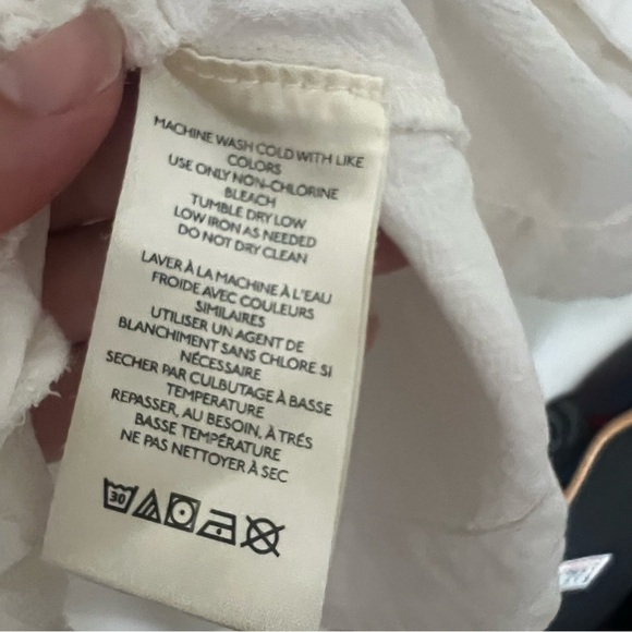 Free People White Ronnie Cotton Poplin Mini Shirtdress Button Down Sz XL - Picture 4 of 6